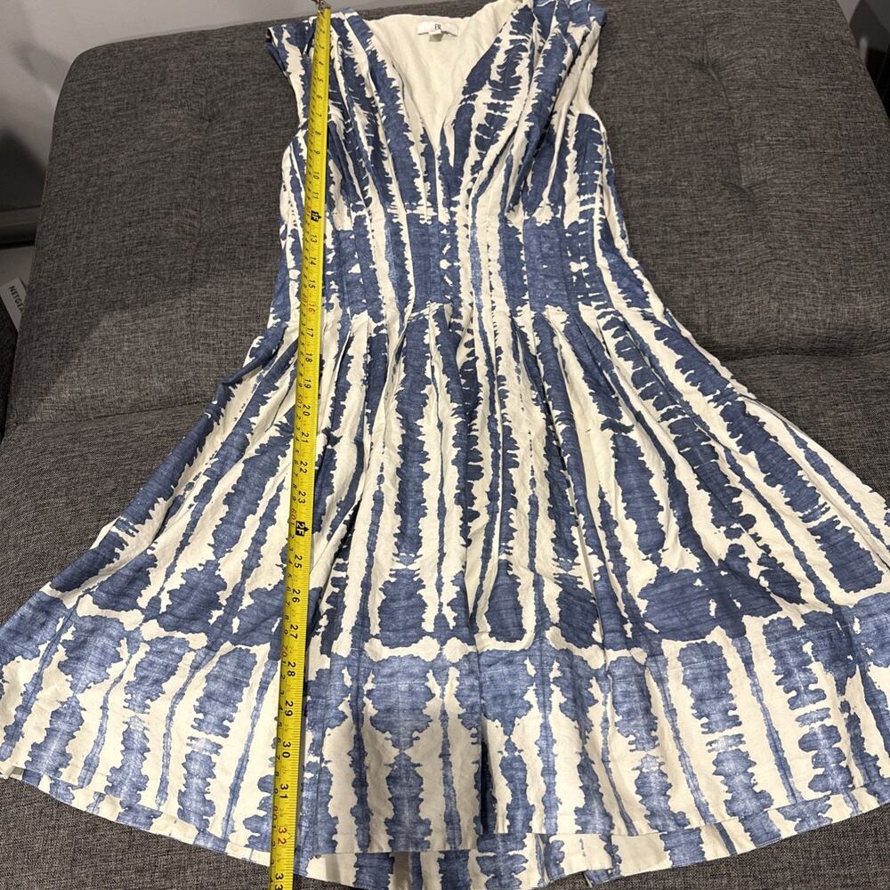 Banana Republic BR Women’s Blue Ivory Abstract Print Fit & Flare Dress Size 0 - Picture 12 of 12